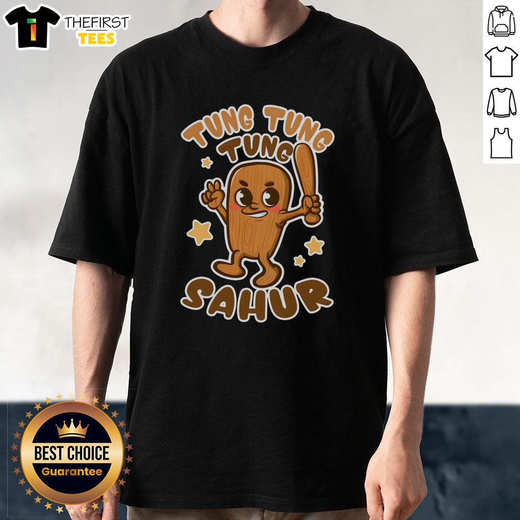 funny-brainrot-tung-tung-tung-sahur-t-shirt-1 Funny Brainrot Tung Tung Tung Sahur T-Shirt featuring a playful design perfect for Ramadan celebrations.
