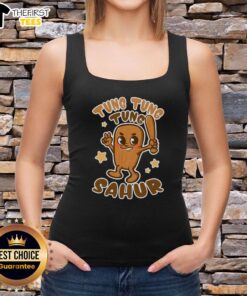 Funny Brainrot Tung Tung Tung Sahur tank top featuring a humorous design, perfect for festive gatherings and casual wear.