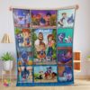 Funny Cartoon Sharkdog With Family Blanket Fleece Customized Blanket