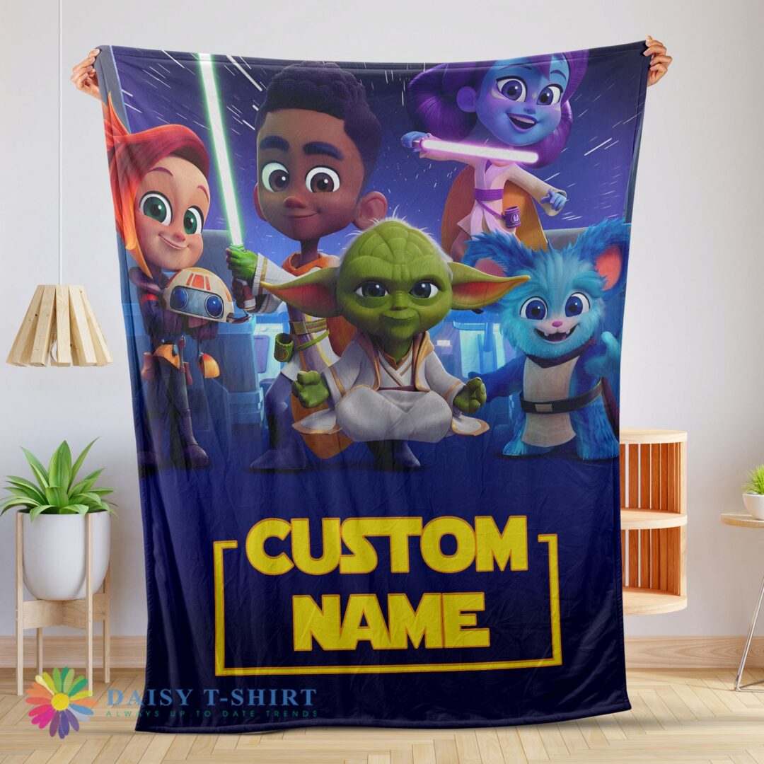 Funny Cartoon Star Wars Young Jedi Adventures Blanket Fleece Customized Blanket