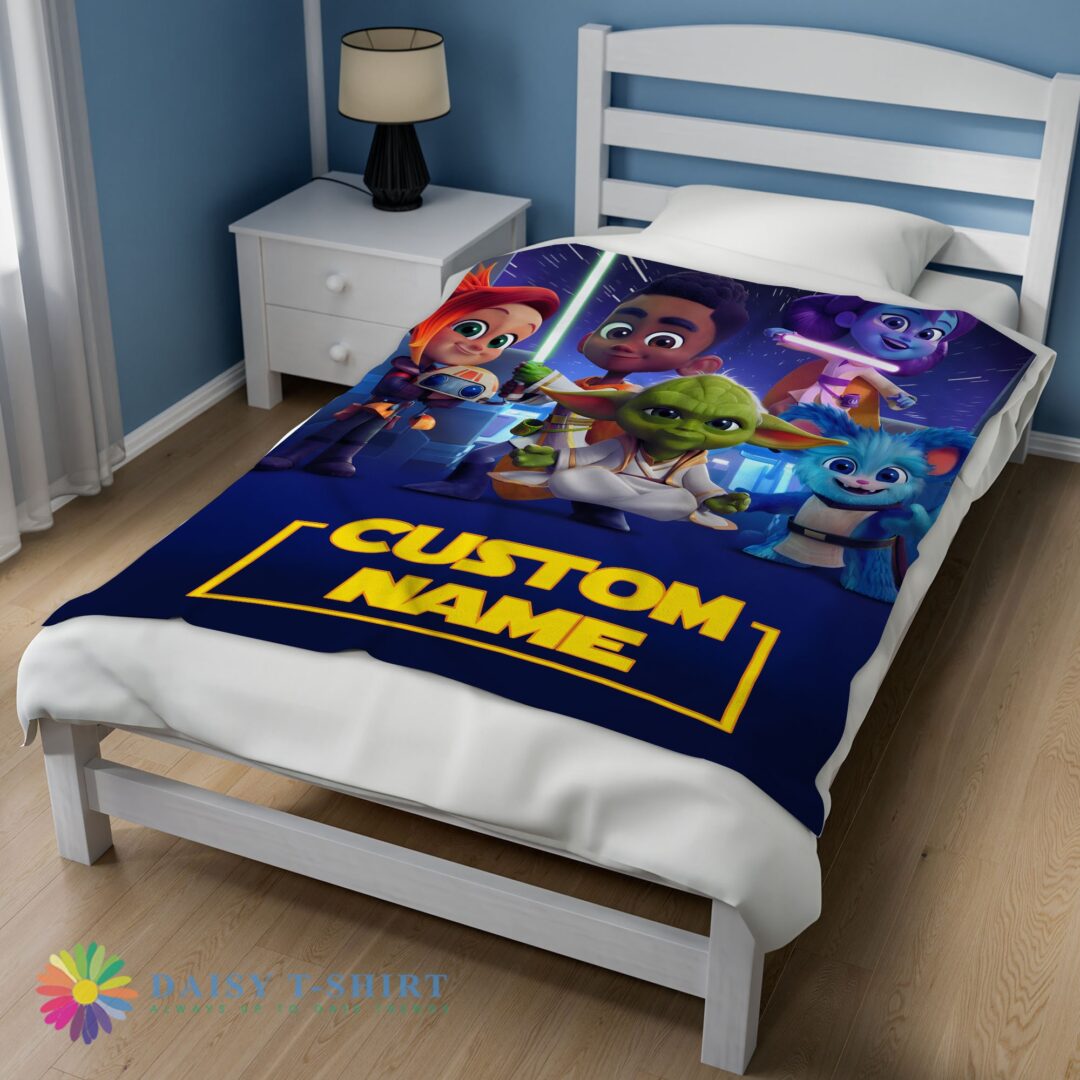 Funny Cartoon Star Wars Young Jedi Adventures Blanket Fleece Customized Blanket