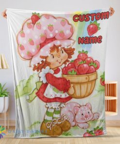 Funny Cartoon Strawberry Shortcake Blanket Customize Blanket