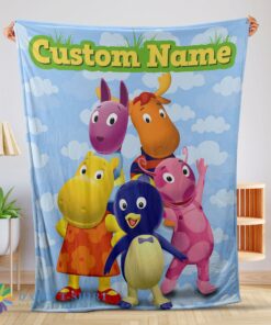 Funny Cartoon The Backyardigans With Friends Blanket Fleece Customized Blanket