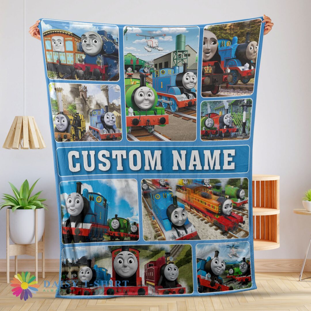 Funny Cartoon Thomas And Friends Blanket Fleece Customized Blanket