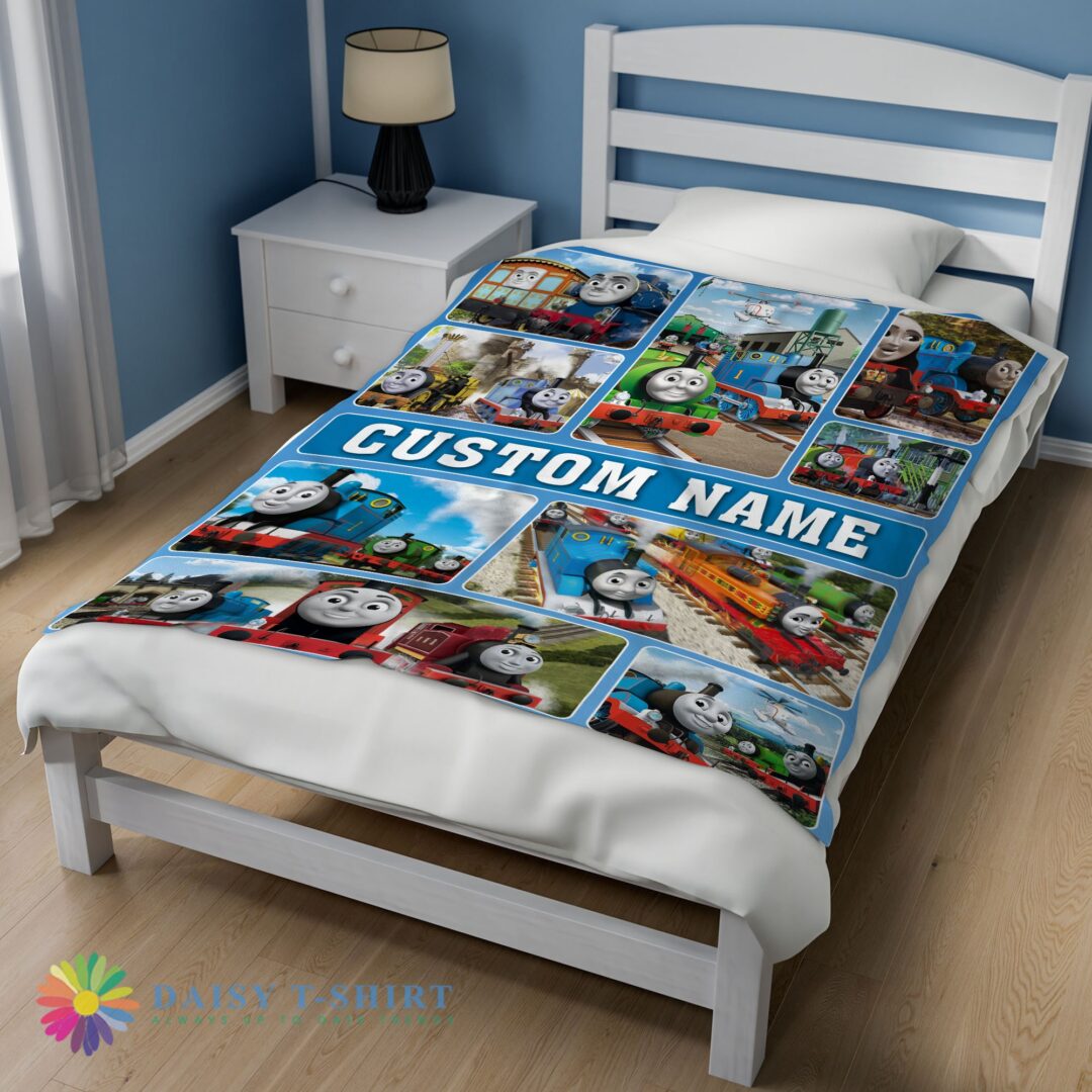 Funny Cartoon Thomas And Friends Blanket Fleece Customized Blanket