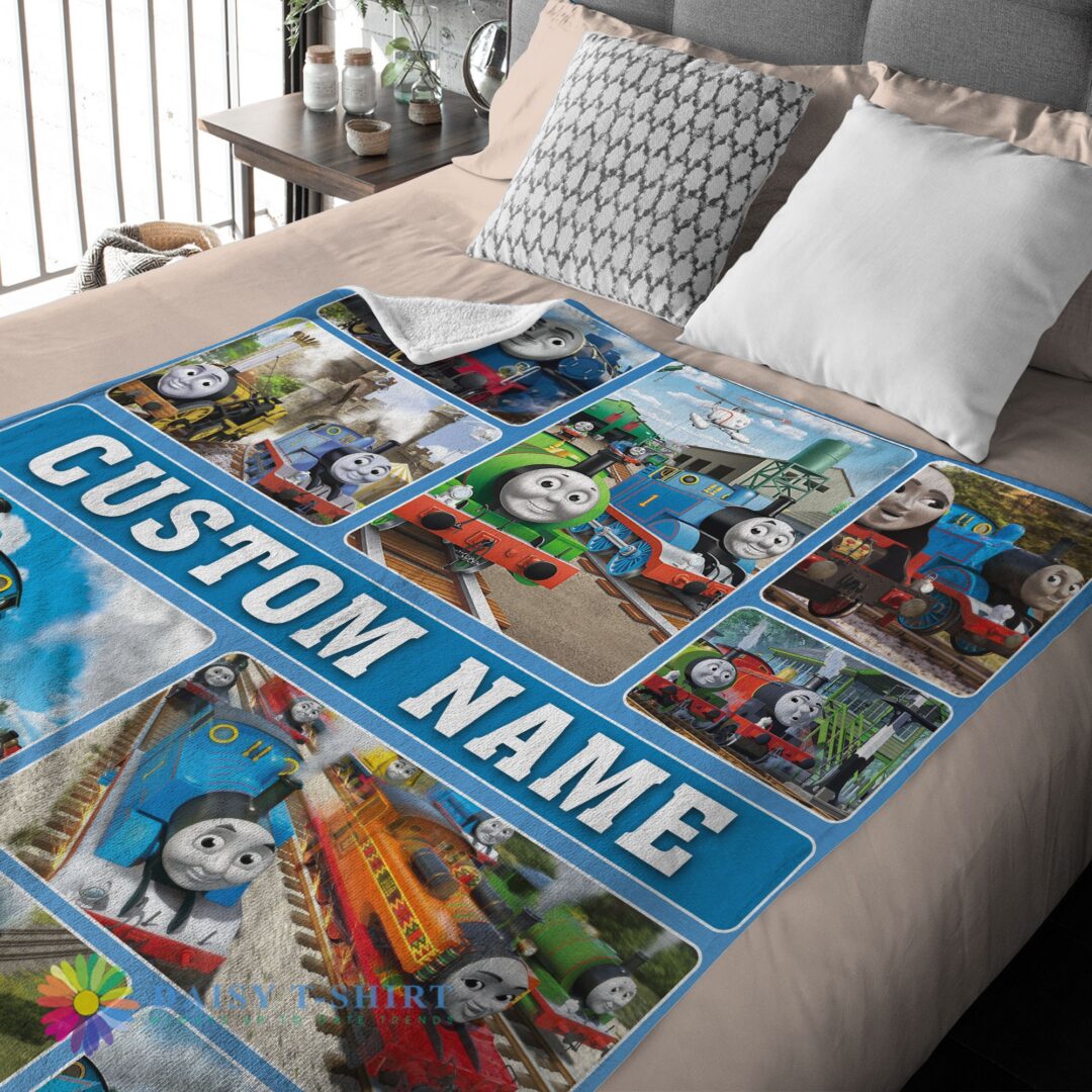 Funny Cartoon Thomas And Friends Blanket Fleece Customized Blanket