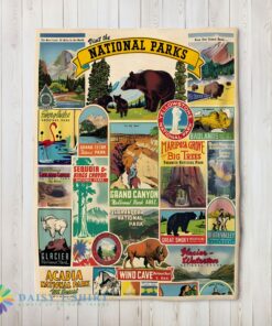 Funny Cavallini Visit The National Parks Blanket Fleece Customized Blanket