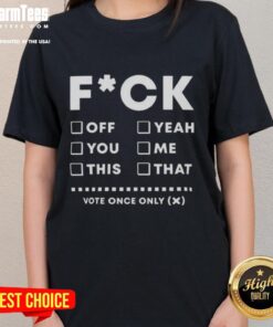 Funny Fck Checklist graphic on a humorous ladies tee, perfect for adult humor lovers and casual wear.