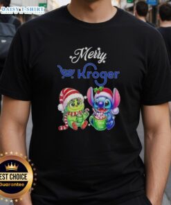Funny Grinch and Stitch Christmas T-shirt from Kroger, featuring a festive design perfect for holiday celebrations.
