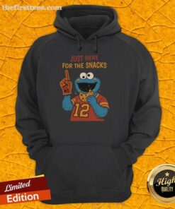 Funny 'I'm Just Here For The Snacks' Cookies Monster Hoodie, perfect for snack lovers and cookie enthusiasts.
