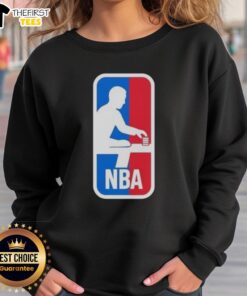 Funny NBA logo parody sweatshirt featuring a humorous twist on classic basketball branding for casual wear.