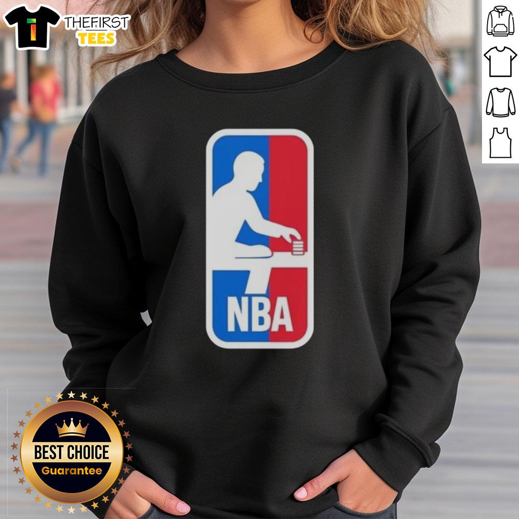 funny-nba-logo-parody-sweatshirt Funny NBA logo parody sweatshirt featuring a humorous twist on classic basketball branding for casual wear.