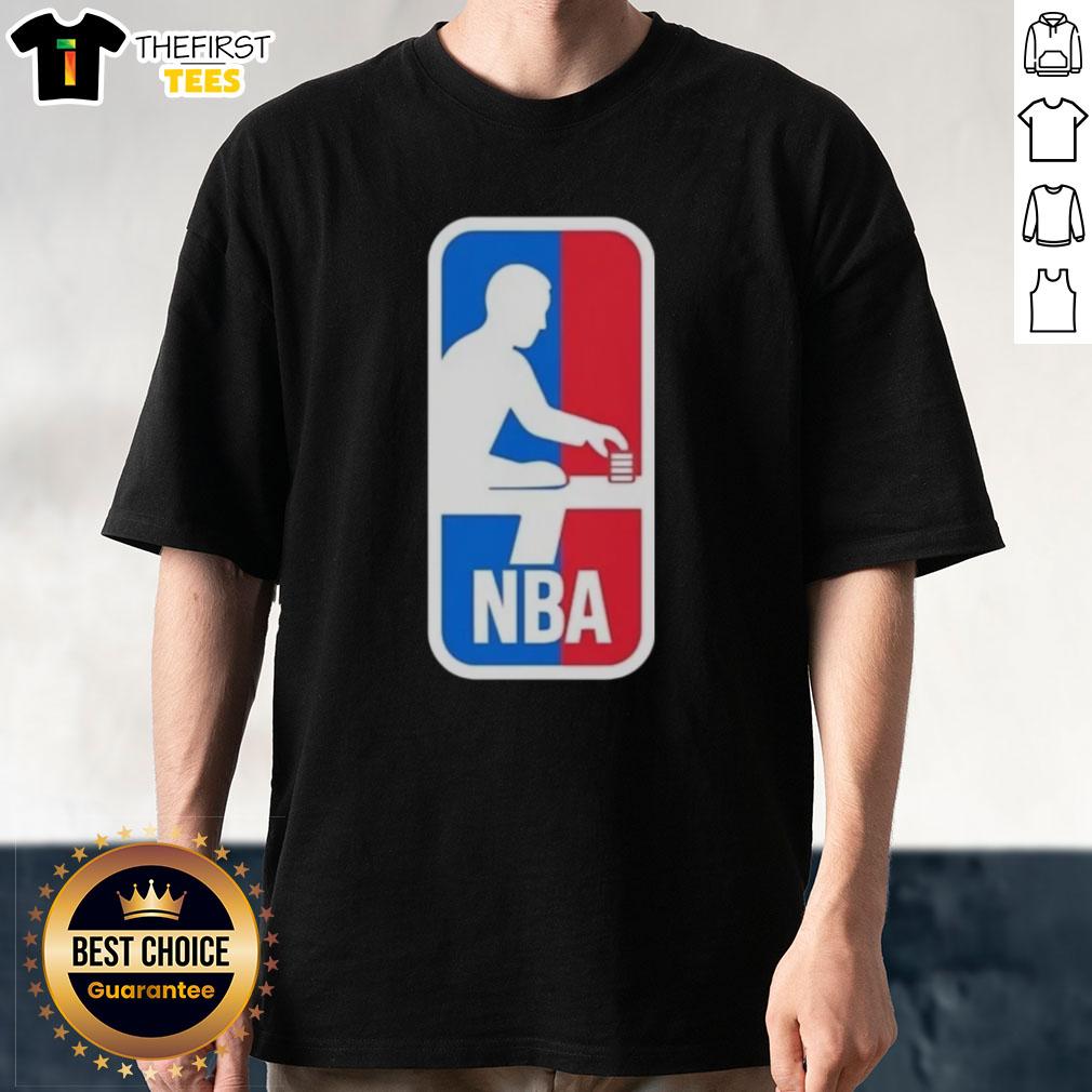 funny-nba-logo-parody-t-shirt-1 Funny NBA logo parody T-shirt featuring a humorous twist on classic basketball team logos, perfect for fans and collectors.
