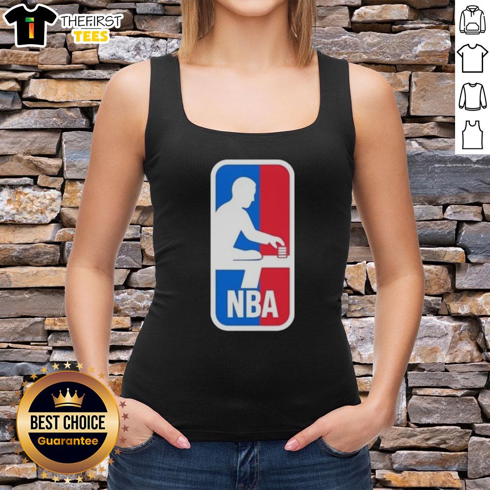 funny-nba-logo-parody-tank-top Funny NBA logo parody tank top featuring a humorous twist on the classic basketball emblem, perfect for sports fans.