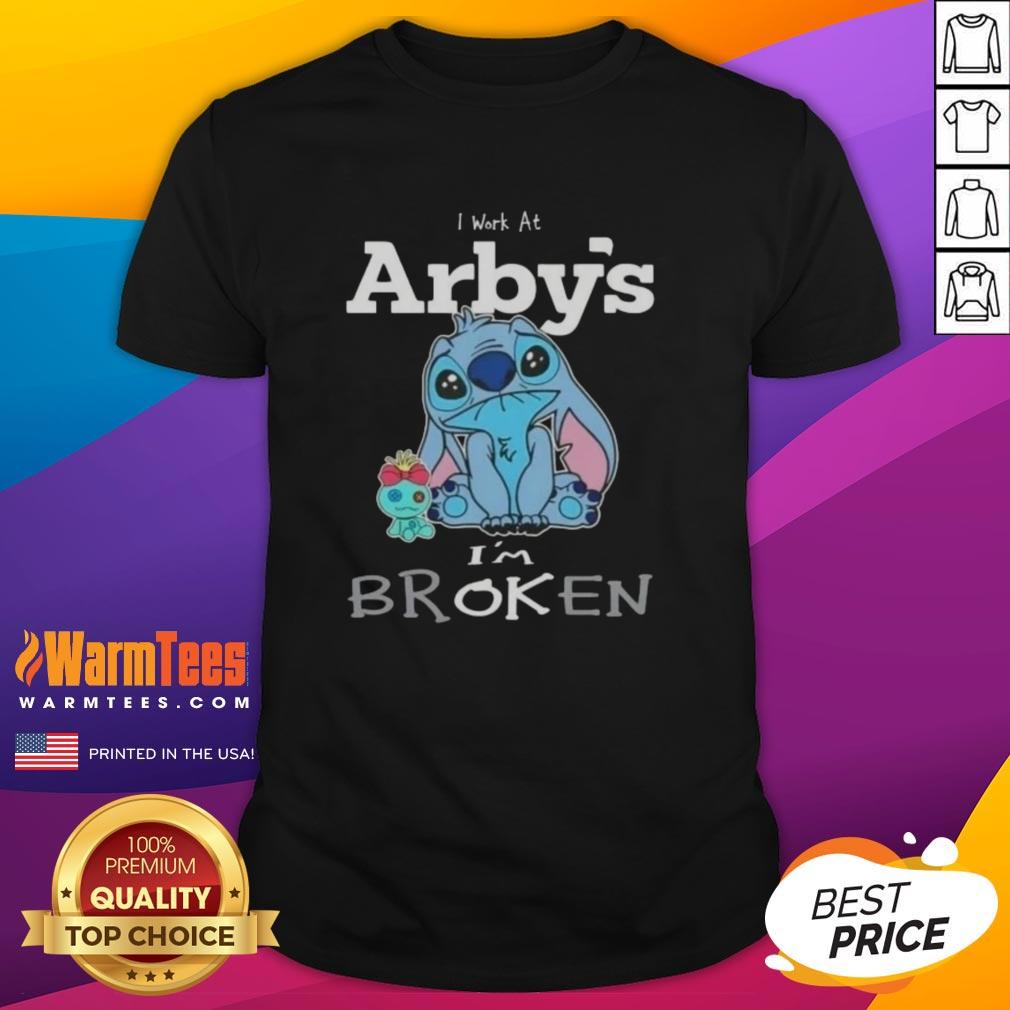 funny-stitch-i-work-at-arbys-im-broken-t-shirt-1 Funny Stitch I Work At Arby's I'M Broken T-Shirt featuring a playful design, perfect for Arby's fans and humor lovers.