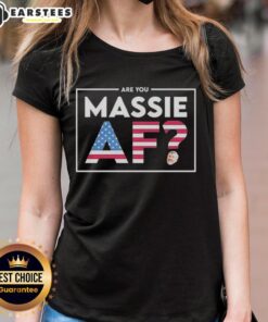 Good Are You Massie AF Ladies Tee in vibrant colors, showcasing a stylish design perfect for casual wear.