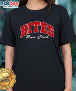 Alt Text: Good Bites Run Club Volume 2 Ladies Tee featuring a stylish design for female runners and fitness enthusiasts.