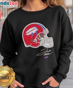 Alt Text: Good Buffalo Bills New Era Billustration Helmet Signature Sweatshirt showcasing team spirit and style.