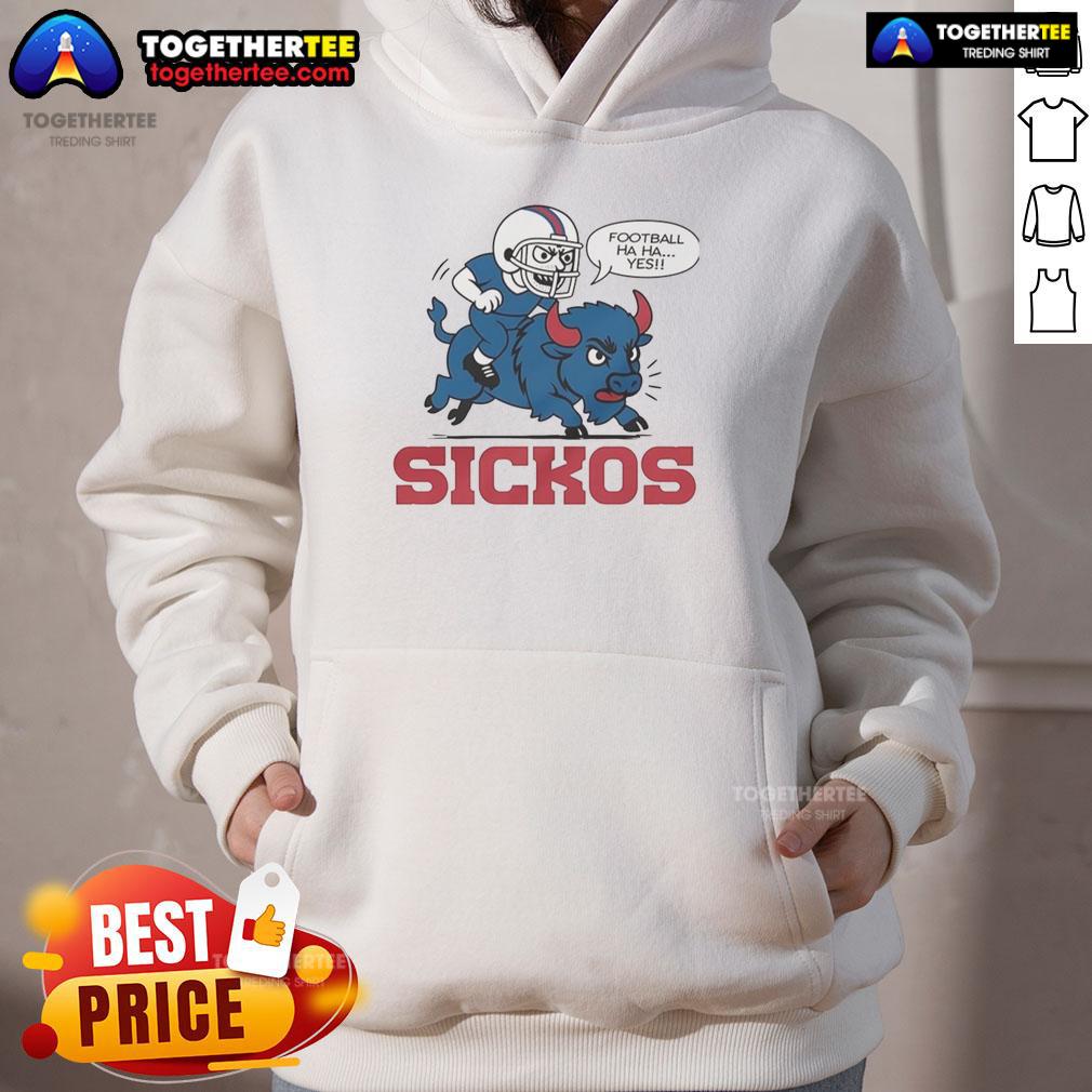 Good Buffalo Bills Nfl Sickos Football Haha Yes Cartoon Hoodie Alt Text: Cartoon hoodie featuring Buffalo Bills NFL design, perfect for dedicated Sickos fans who love football.