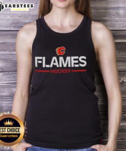 Stylish 2025 Calgary Flames hockey logo tank top, perfect for fans showcasing team spirit and summer style.