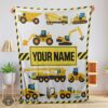 Good Cartoon Construction Trucks With Friends Blanket Fleece Customized Blanket