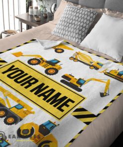 Good Cartoon Construction Trucks With Friends Blanket Fleece Customized Blanket - Image 2