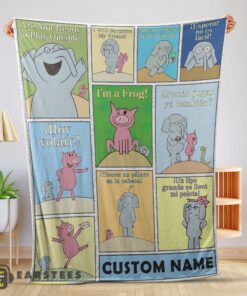 Good Cartoon Elephant & Piggie Blanket Fleece Customized Blanket