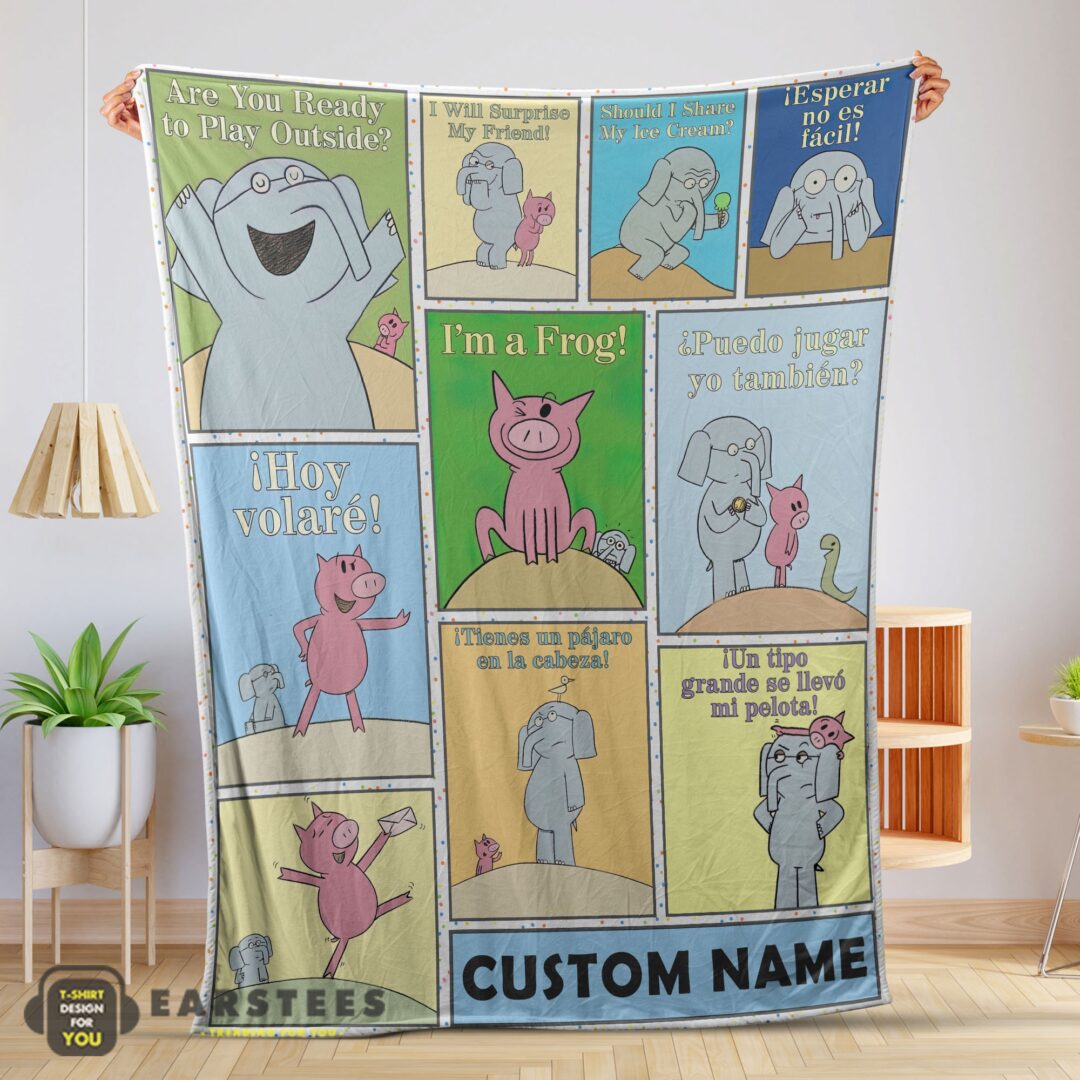 good-cartoon-elephant-piggie-blanket-fleece-customized-blanket-mk-01 Good Cartoon Elephant & Piggie Blanket Fleece Customized Blanket