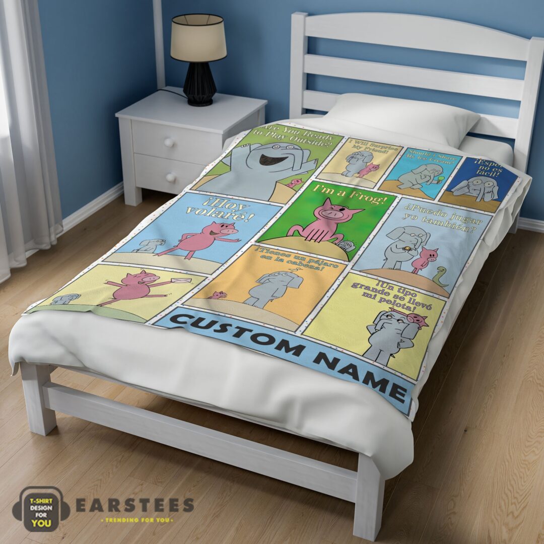 good-cartoon-elephant-piggie-blanket-fleece-customized-blanket-mk-02 Good Cartoon Elephant & Piggie Blanket Fleece Customized Blanket - Image 3