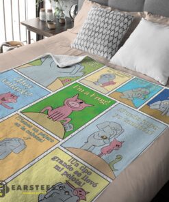 Good Cartoon Elephant & Piggie Blanket Fleece Customized Blanket - Image 2