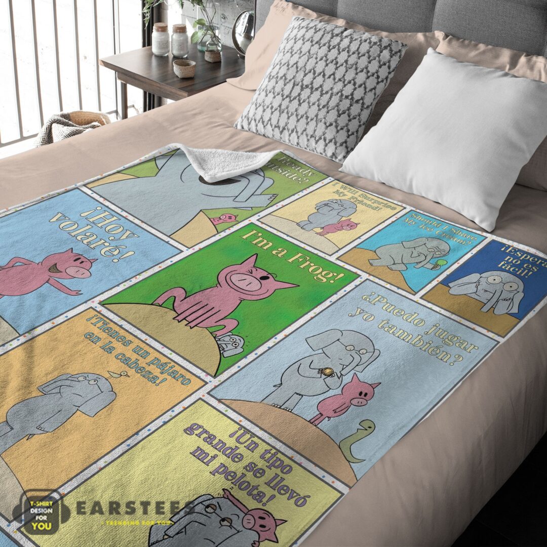 good-cartoon-elephant-piggie-blanket-fleece-customized-blanket-mk-03 Good Cartoon Elephant & Piggie Blanket Fleece Customized Blanket - Image 2