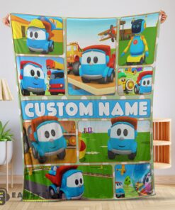 Good Cartoon Leo The Truck With Friends Blanket Fleece Throw Customized Blanket