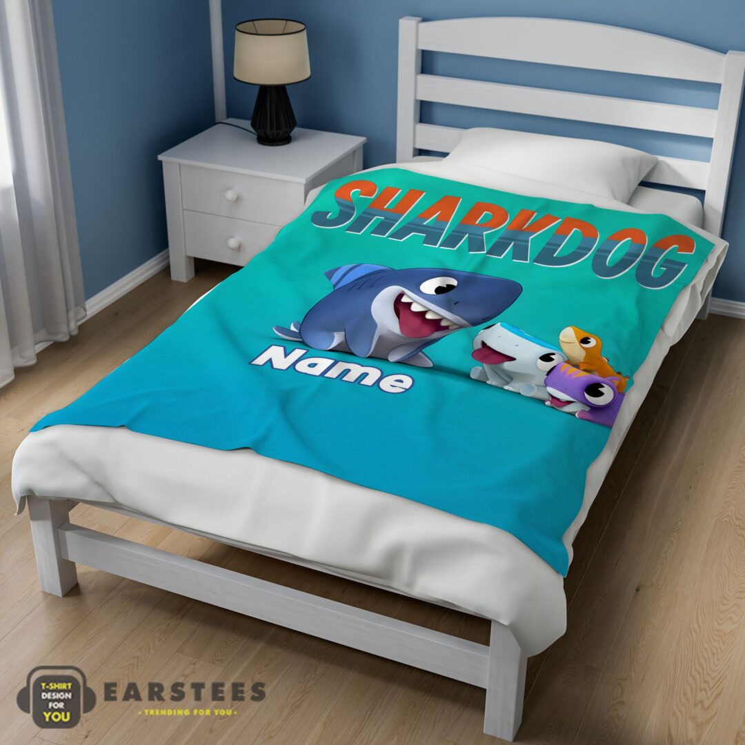 good-cartoon-sharkdog-fintastic-halloween-blanket-fleece-customized-blanket-mk-02 Good Cartoon Sharkdog Fintastic Halloween Blanket Fleece Customized Blanket - Image 3