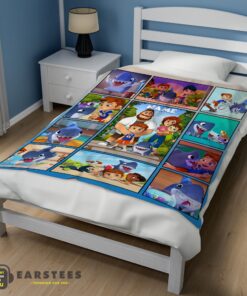 Good Cartoon Sharkdog With Family Blanket Fleece Customized Blanket - Image 3