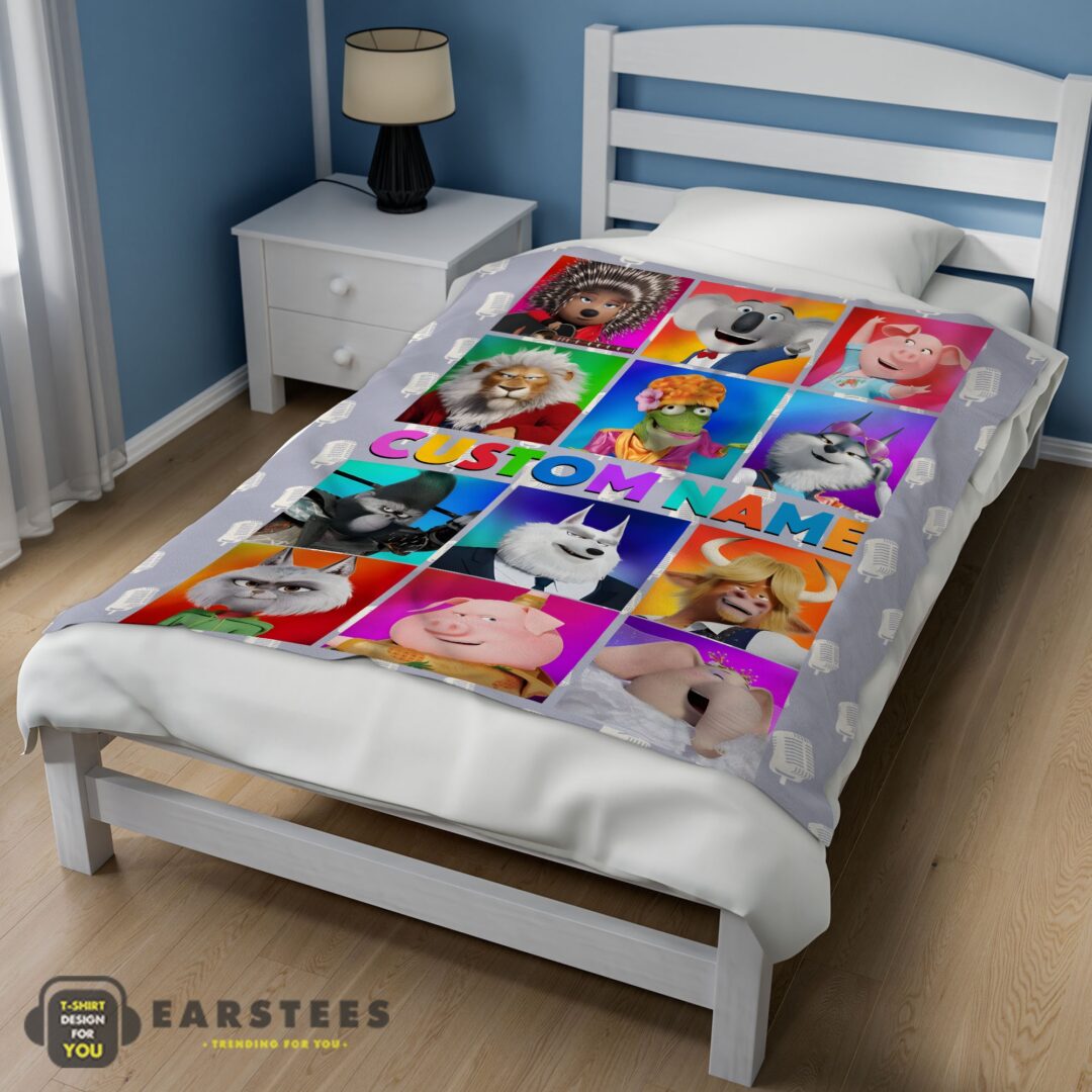 good-cartoon-sing-character-blanket-fleece-customized-blanket-mk-02 Good Cartoon Sing Character Blanket Fleece Customized Blanket - Image 3