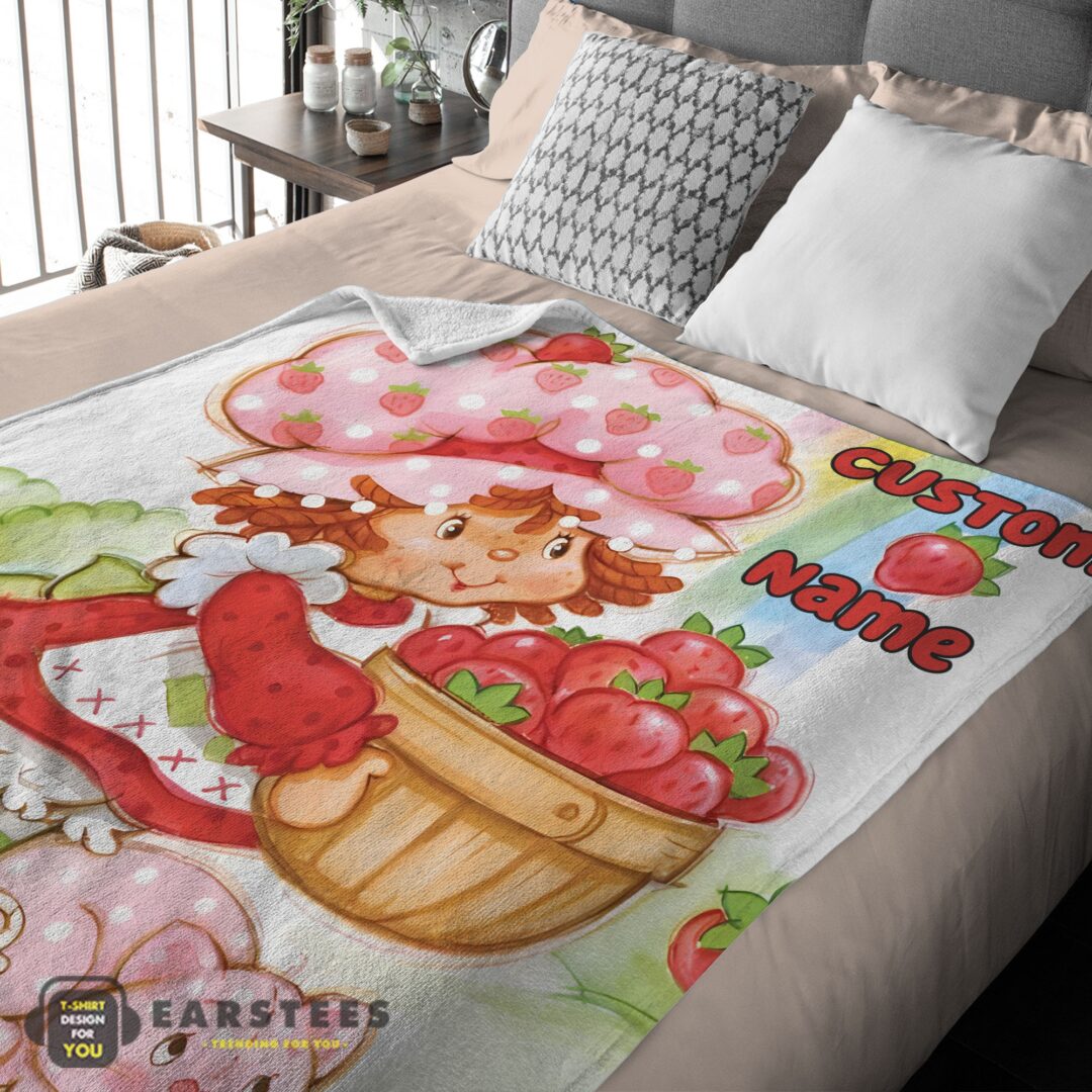 good-cartoon-strawberry-shortcake-blanket-e28093-customize-blanket-mk-03 Good Cartoon Strawberry Shortcake Blanket – Customize Blanket - Image 2