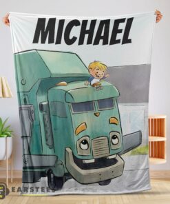 Good Cartoon Trash Truck Cute Blanket Fleece Customized Blanket