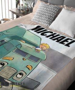Good Cartoon Trash Truck Cute Blanket Fleece Customized Blanket - Image 2