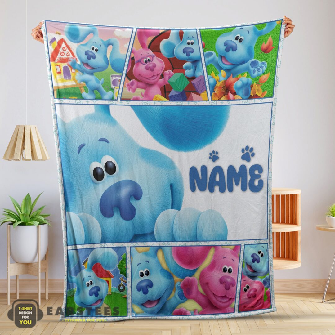 good-cartoon-tv-show-blues-clues-blanket-fleece-customized-blanket-mk-01 Good Cartoon TV Show Blue's Clues Blanket Fleece Customized Blanket