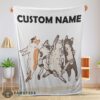 Good Cat Friends Laying Doodle Blanket Fleece Customized Blanket