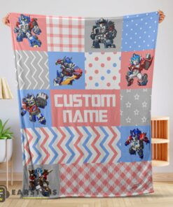 Good Chibi Optimus Prime Transformers Pattern Blanket Fleece Customized Blanket