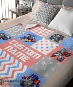 Good Chibi Optimus Prime Transformers Pattern Blanket Fleece Customized Blanket - Image 2