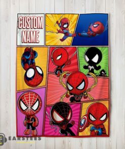 Good Chibi Spider Man Characters Collage Blanket Fleece Customized Blanket