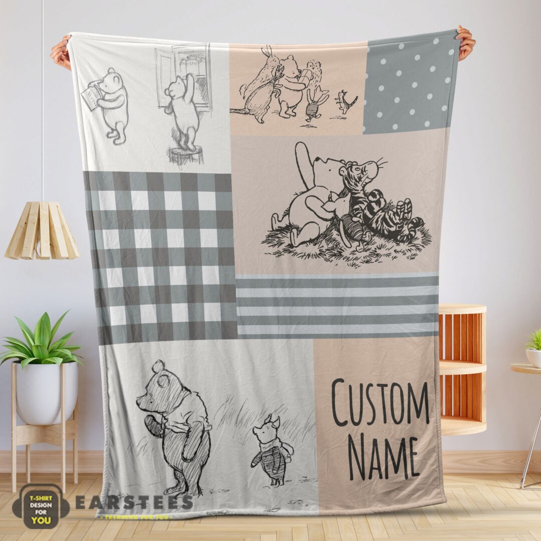good-classic-winnie-the-pooh-friends-sketch-blanket-fleece-customized-blanket-mk-01-1 Good Classic Winnie The Pooh & Friends Sketch Blanket Fleece Customized Blanket
