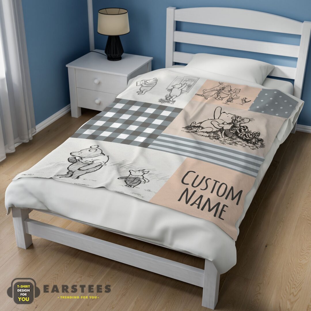 good-classic-winnie-the-pooh-friends-sketch-blanket-fleece-customized-blanket-mk-02 Good Classic Winnie The Pooh & Friends Sketch Blanket Fleece Customized Blanket - Image 3