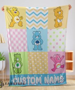 Good Colorful Care Bears Patchwork Blanket Fleece Customized Blanket