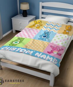 Good Colorful Care Bears Patchwork Blanket Fleece Customized Blanket - Image 3