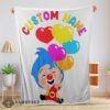 Good Colorful Plim Plim Cheerful Clown Balloons Blanket Fleece Customized Blanket