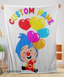 Good Colorful Plim Plim Cheerful Clown Balloons Blanket Fleece Customized Blanket