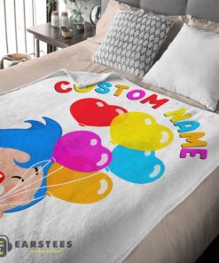 Good Colorful Plim Plim Cheerful Clown Balloons Blanket Fleece Customized Blanket - Image 2